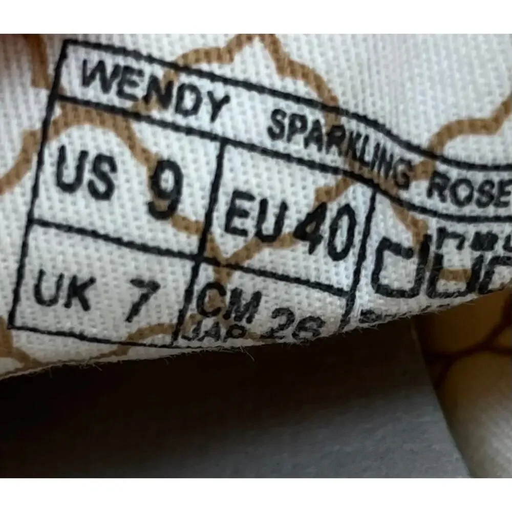Hey Dude women's Wendy size 9 sparkling rose gold slip on comfort